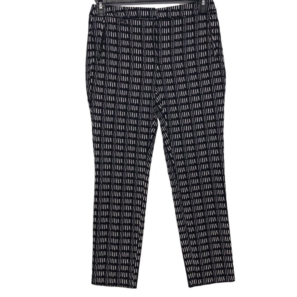 ADRIANNA PAPELL ANKLE WHITE & BLACK SLIM LEG dress PANTS 4